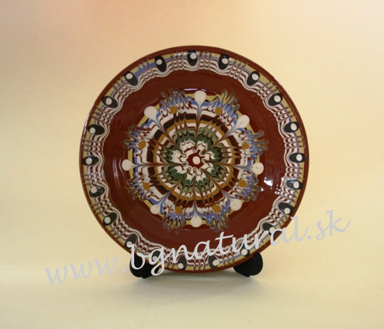 Plytký zdobený keramický tanier - malý