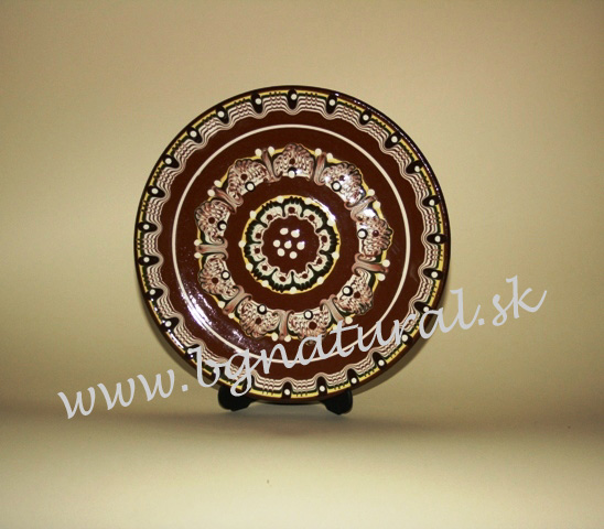 Plytký zdobený keramický tanier - stredný