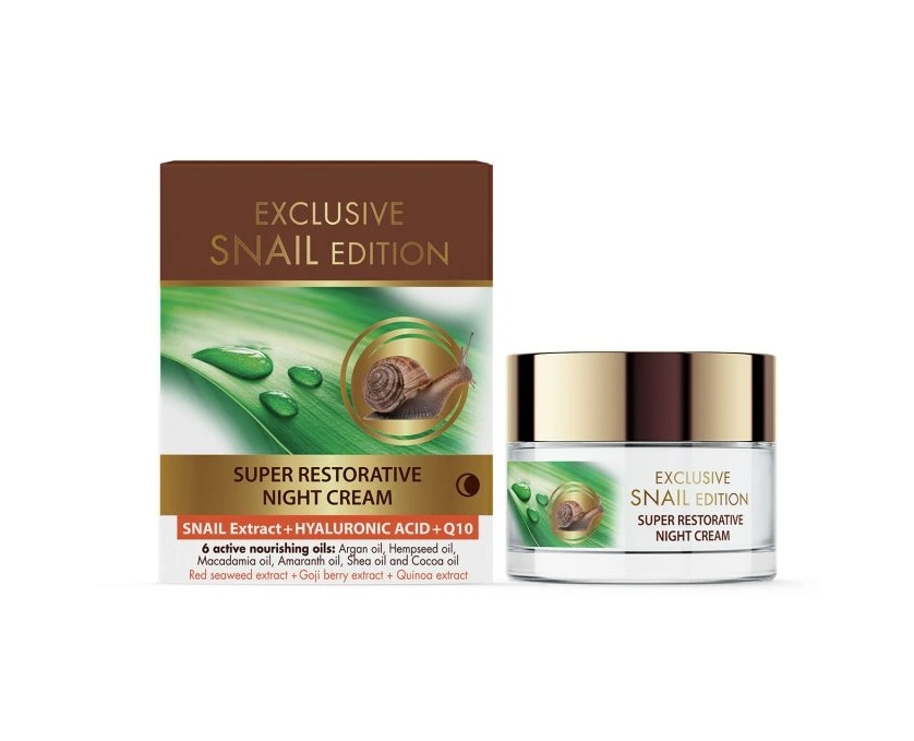 EXCLUSIVE SNAIL - Regeneračný nočný krém so slimačím extraktom a kyselinou hyalurónovou