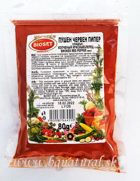 Údená červená paprika BIOSET 80 g