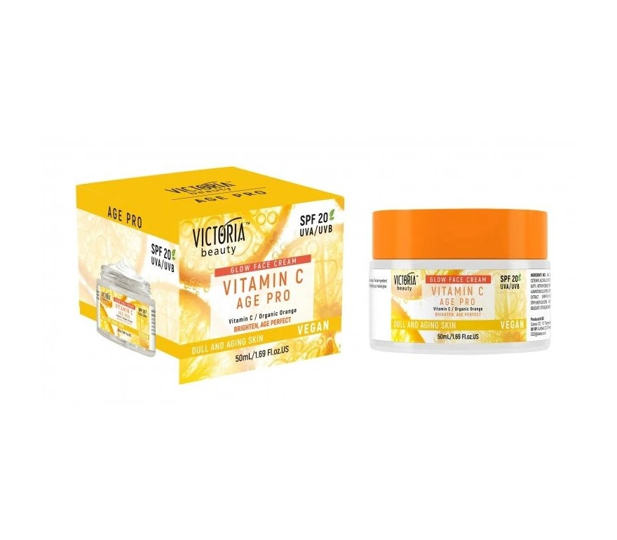 VICTORIA BEAUTY - Denný rozjasňujúci krém s SPF 20 a vitamínom C pre zrelú a unavenú pleť
